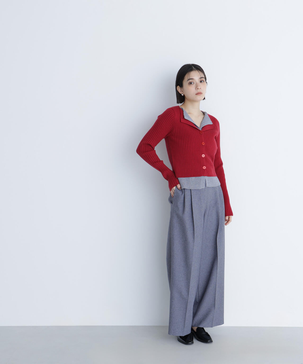 レイヤードライクスキッパーニット