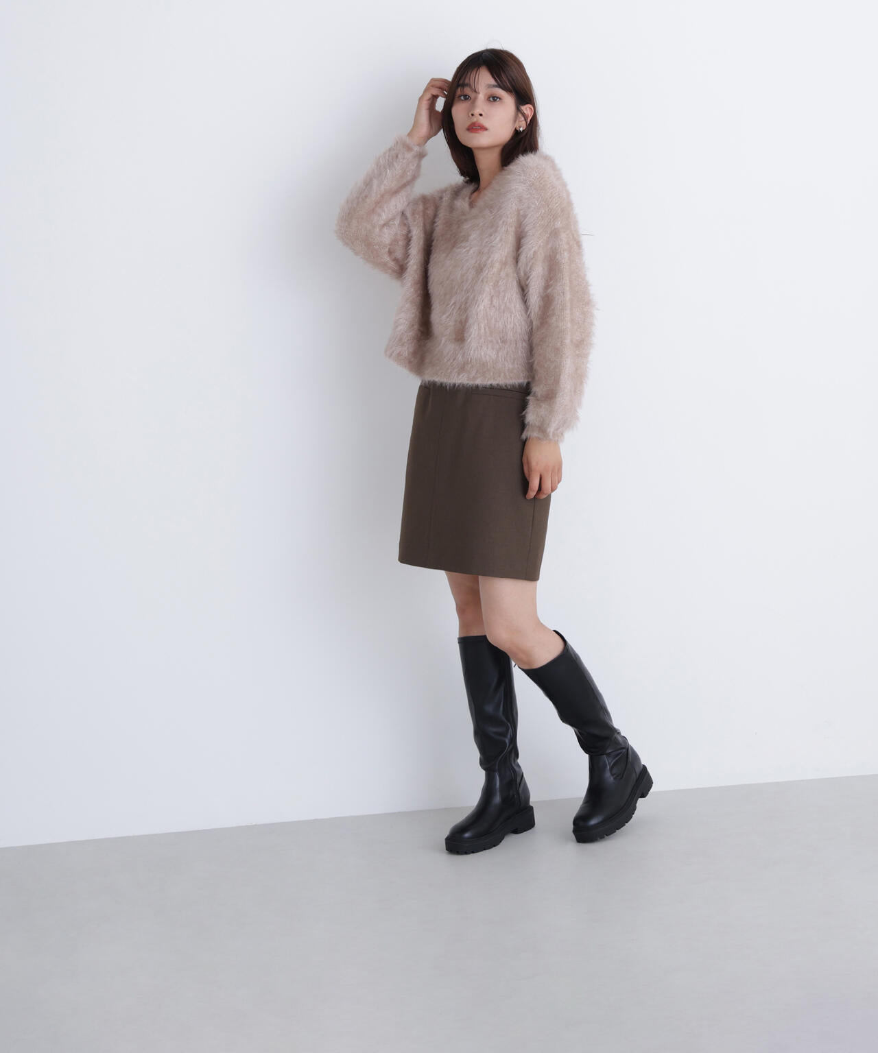 ヘアリーラメニットシリーズ Vネックニット | NATURAL BEAUTY BASIC