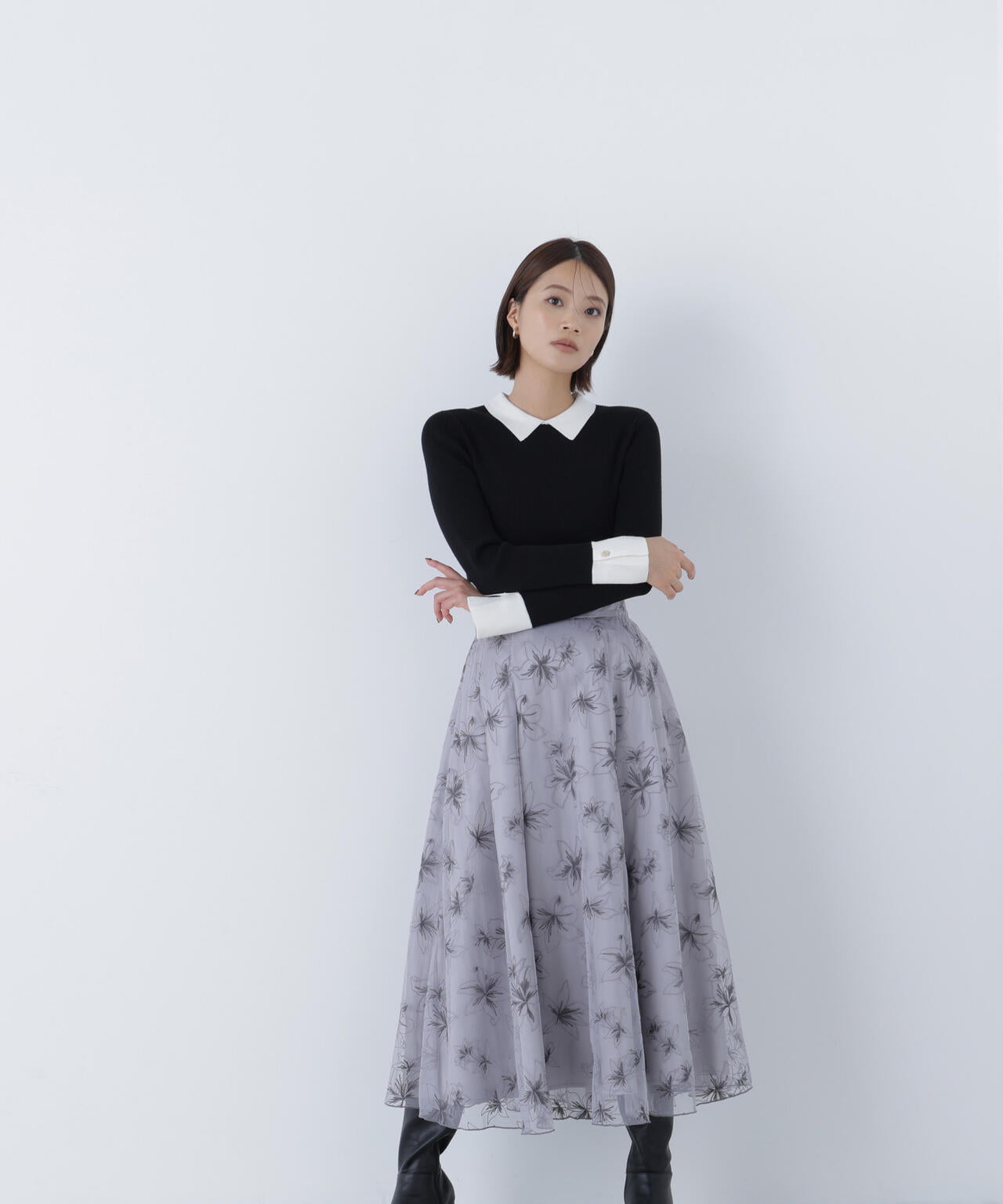 CLASSY.12月号掲載】襟付ベーシックリブニット | NATURAL BEAUTY BASIC