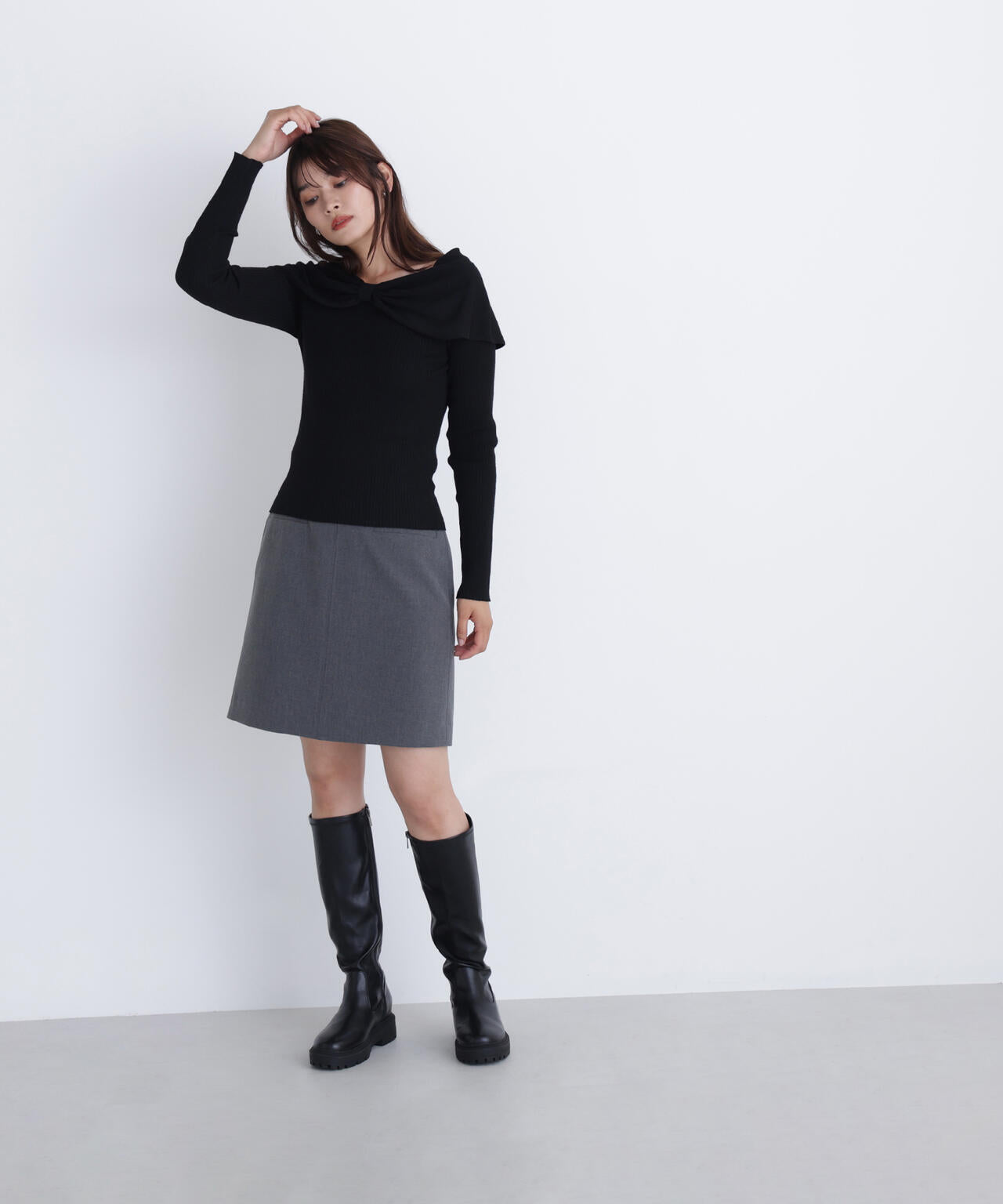 新品未使用　フロントリボンニットトップス フロントリボンニットトップス