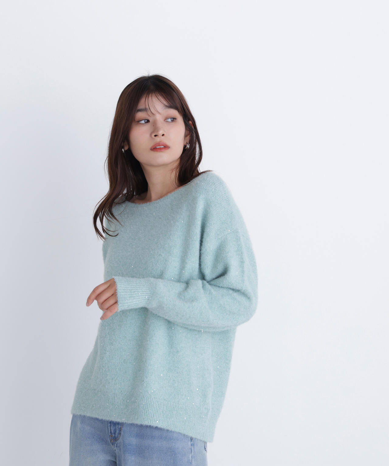 スパンコールフェザーラメニット