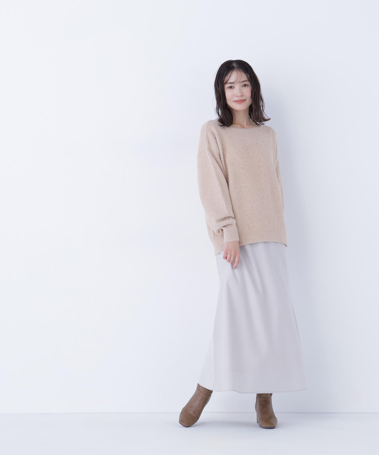 スパンコールフェザーラメニット