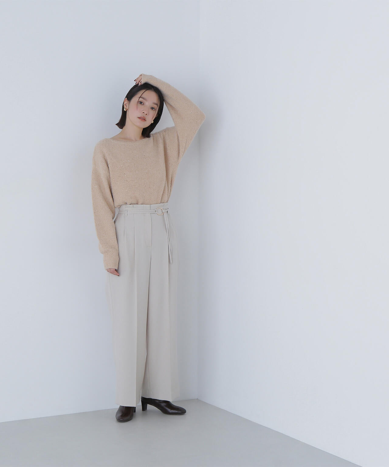 スパンコールフェザーラメニット