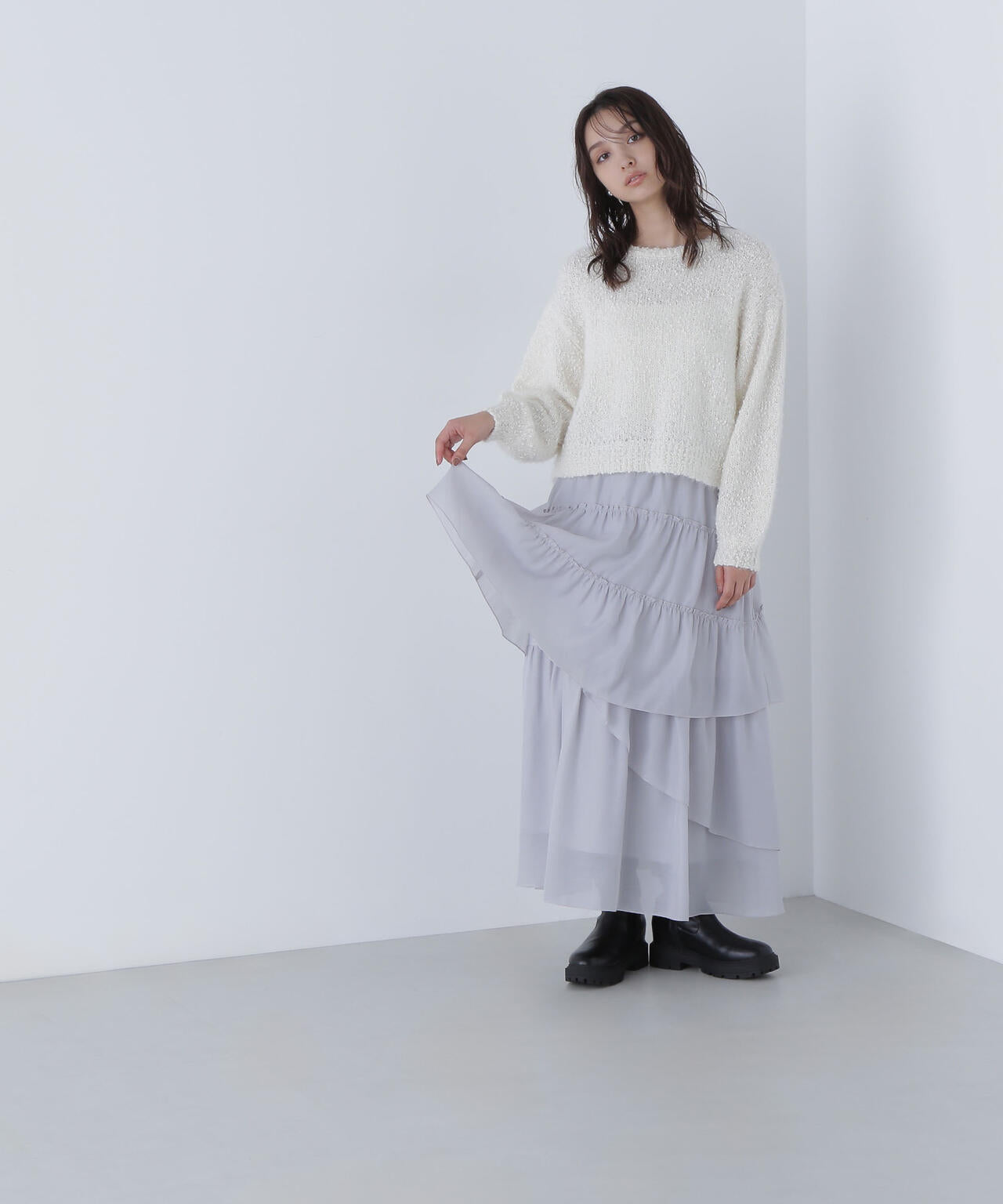 フェザーネップニット