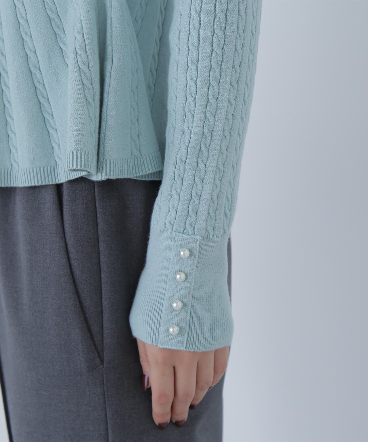 ケーブルペプラムニット | NATURAL BEAUTY BASIC（ナチュラル