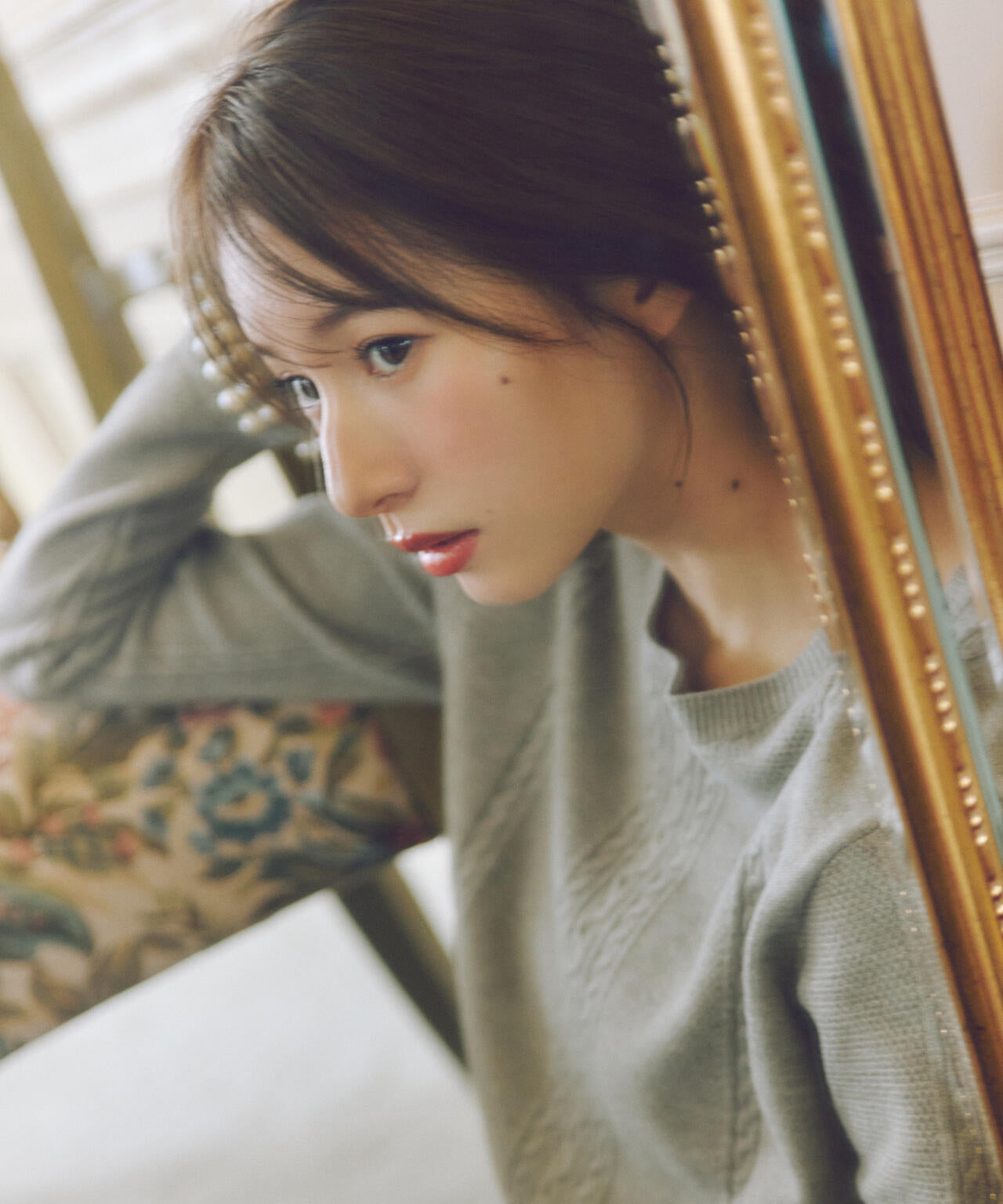 白宮みずほさんコラボカラー：グレー】パールブレスレットニット