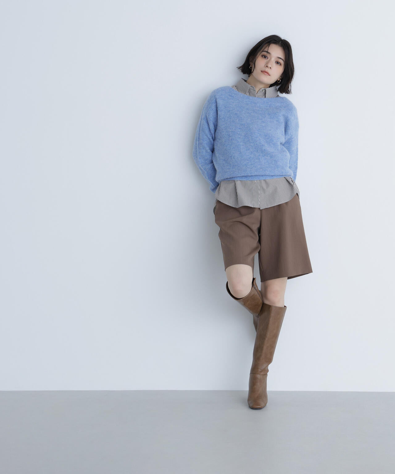 アルパカ混クルーネックニット | NATURAL BEAUTY BASIC（ナチュラル