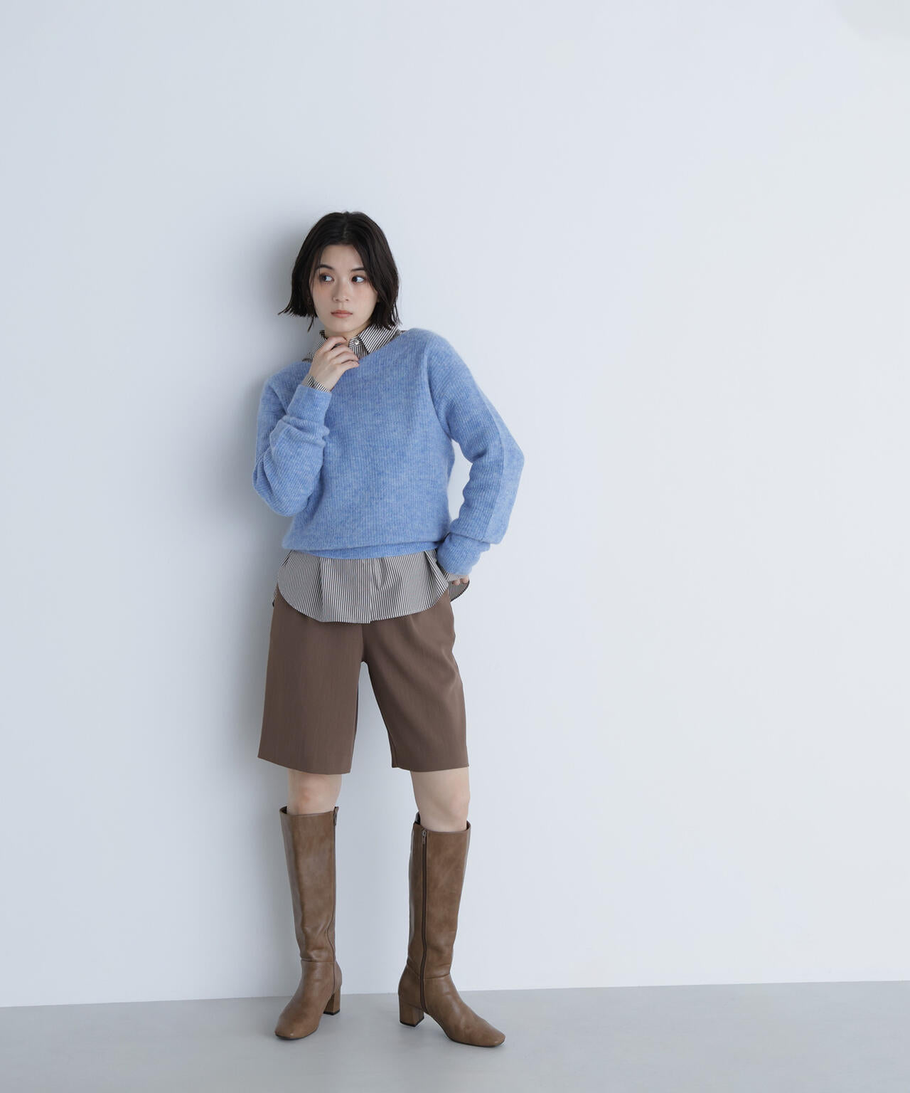 アルパカ混クルーネックニット | NATURAL BEAUTY BASIC（ナチュラル