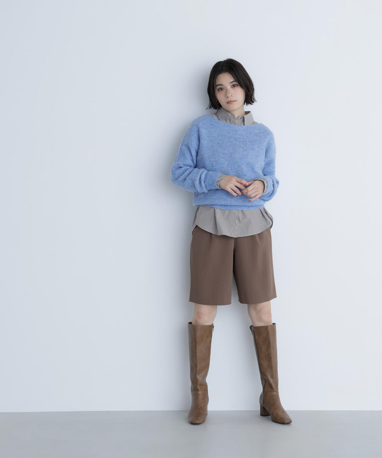 アルパカ混クルーネックニット | NATURAL BEAUTY BASIC（ナチュラル