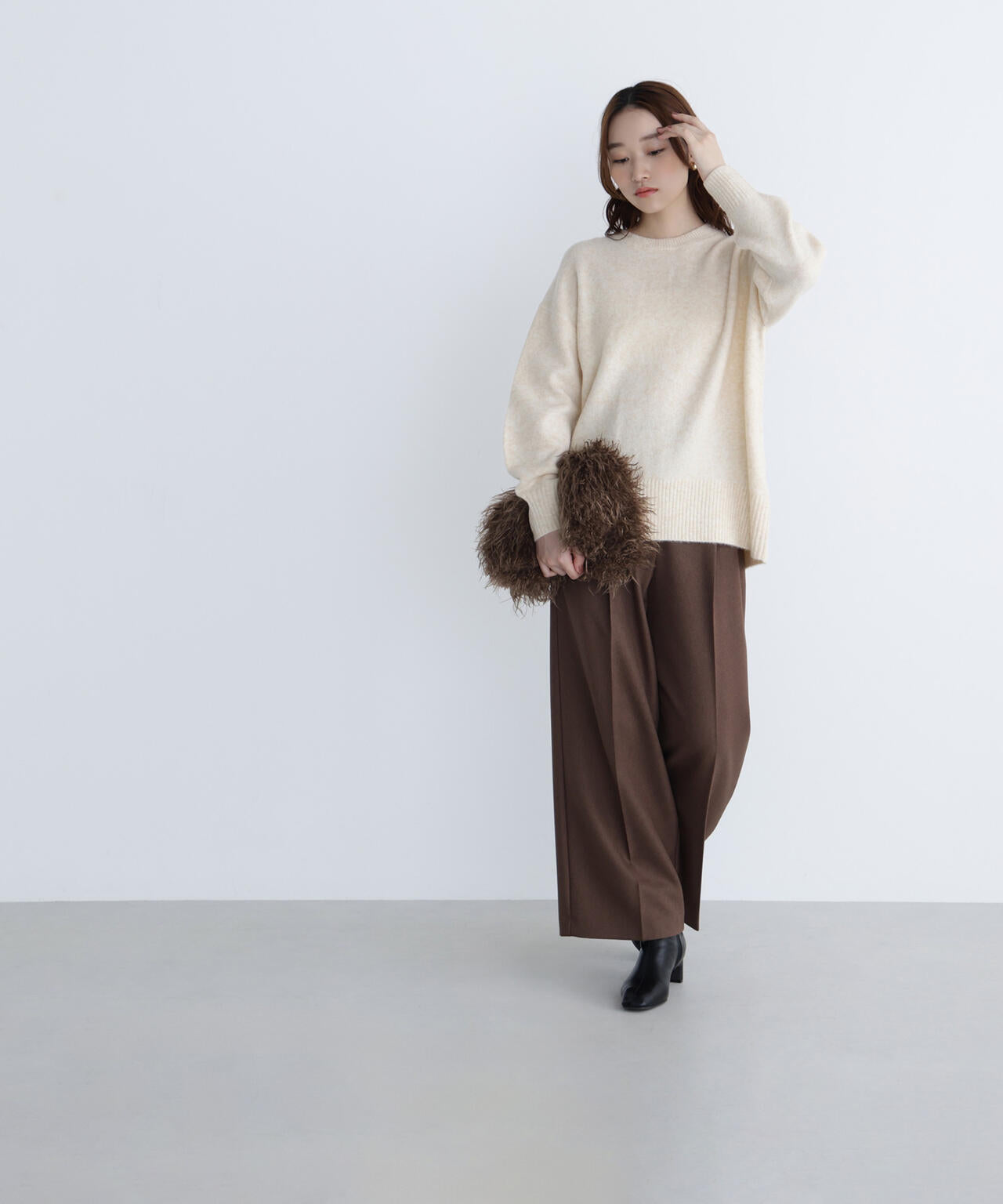 バックスリットミドルニット | NATURAL BEAUTY BASIC（ナチュラル