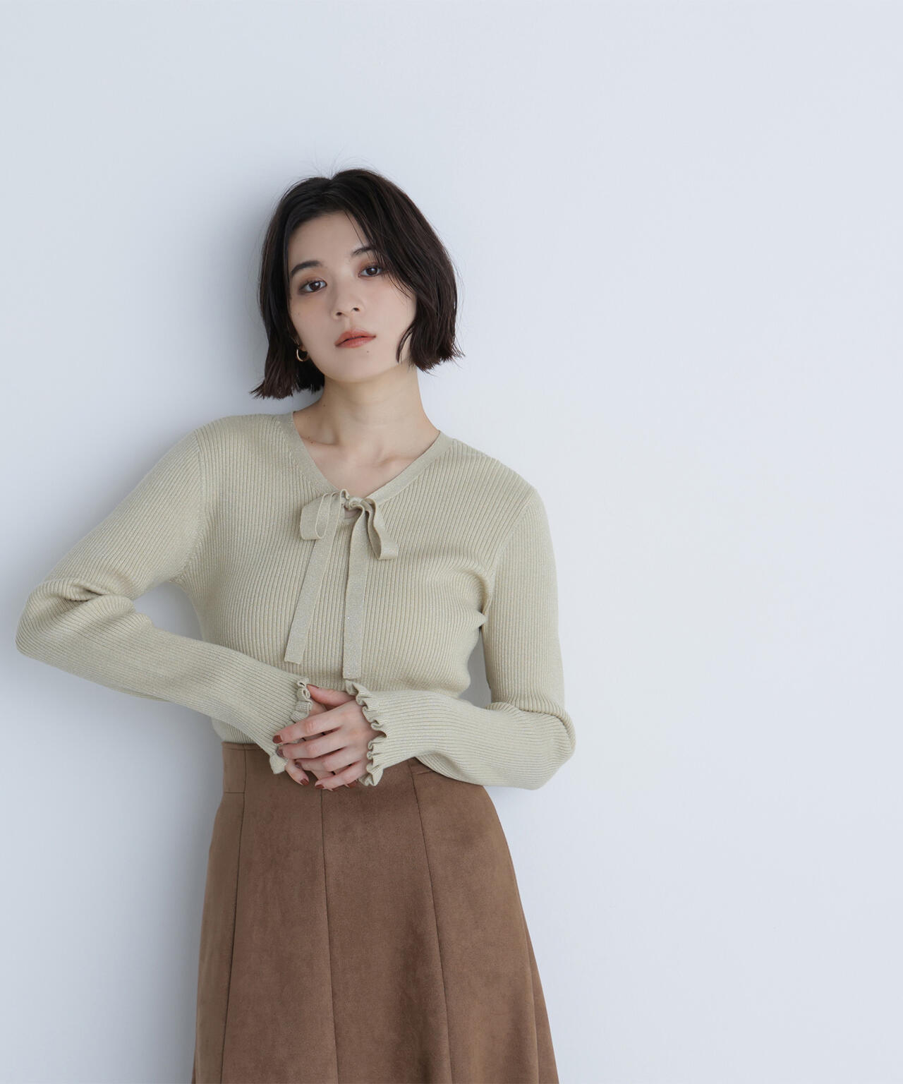ラメリブボウタイニット | NATURAL BEAUTY BASIC（ナチュラル