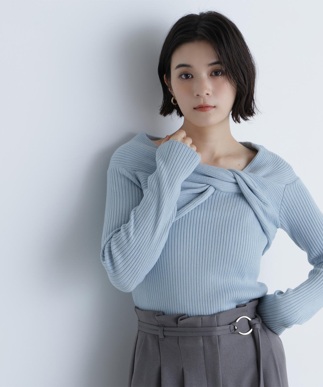 ツイストラメリブニット | NATURAL BEAUTY BASIC（ナチュラル