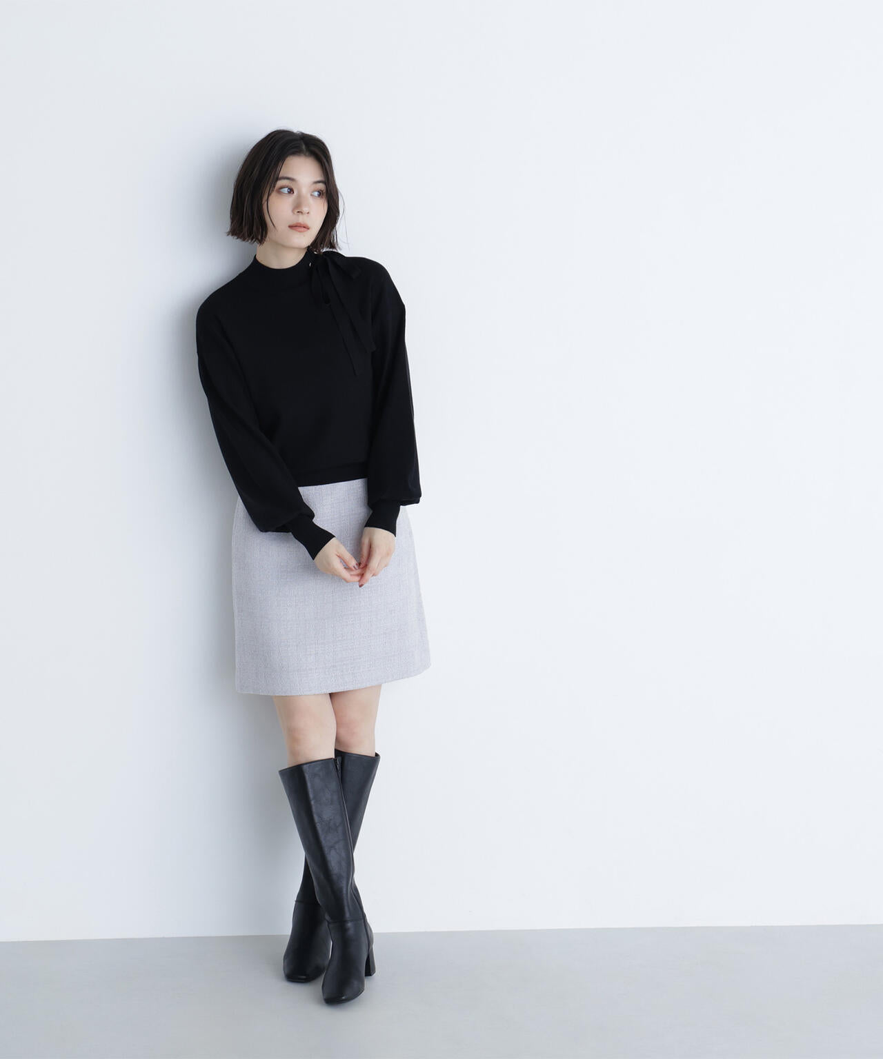 サイドナローリボンニット | NATURAL BEAUTY BASIC（ナチュラル