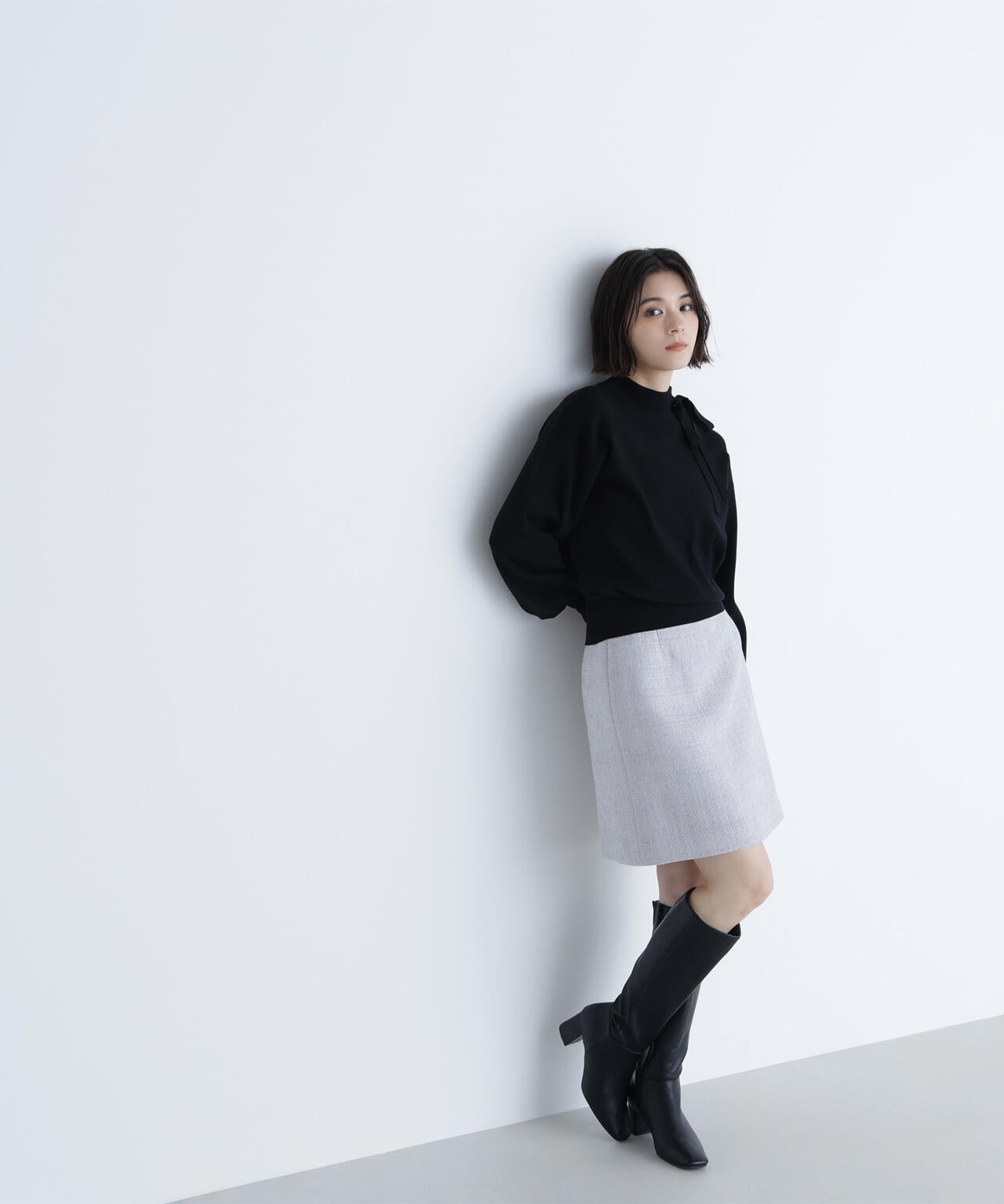 サイドナローリボンニット | NATURAL BEAUTY BASIC（ナチュラル