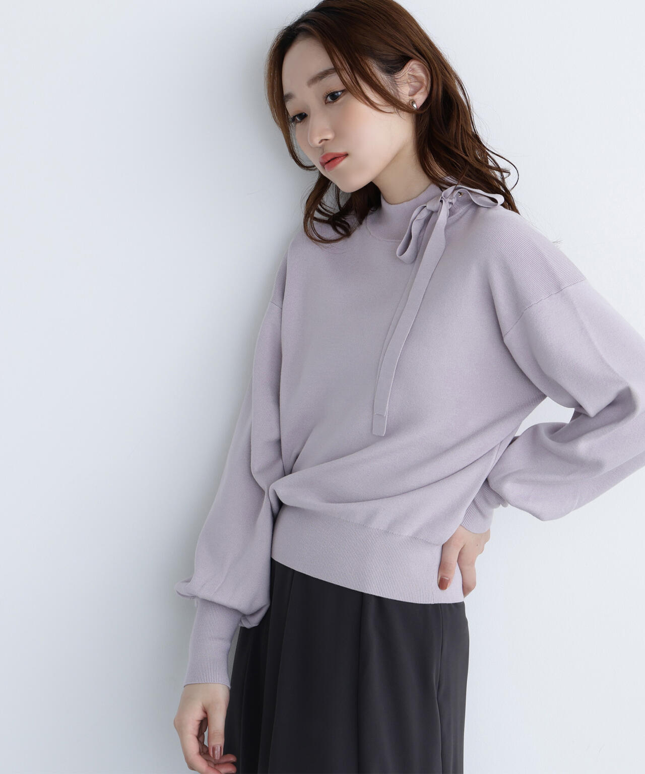 サイドナローリボンニット | NATURAL BEAUTY BASIC（ナチュラル
