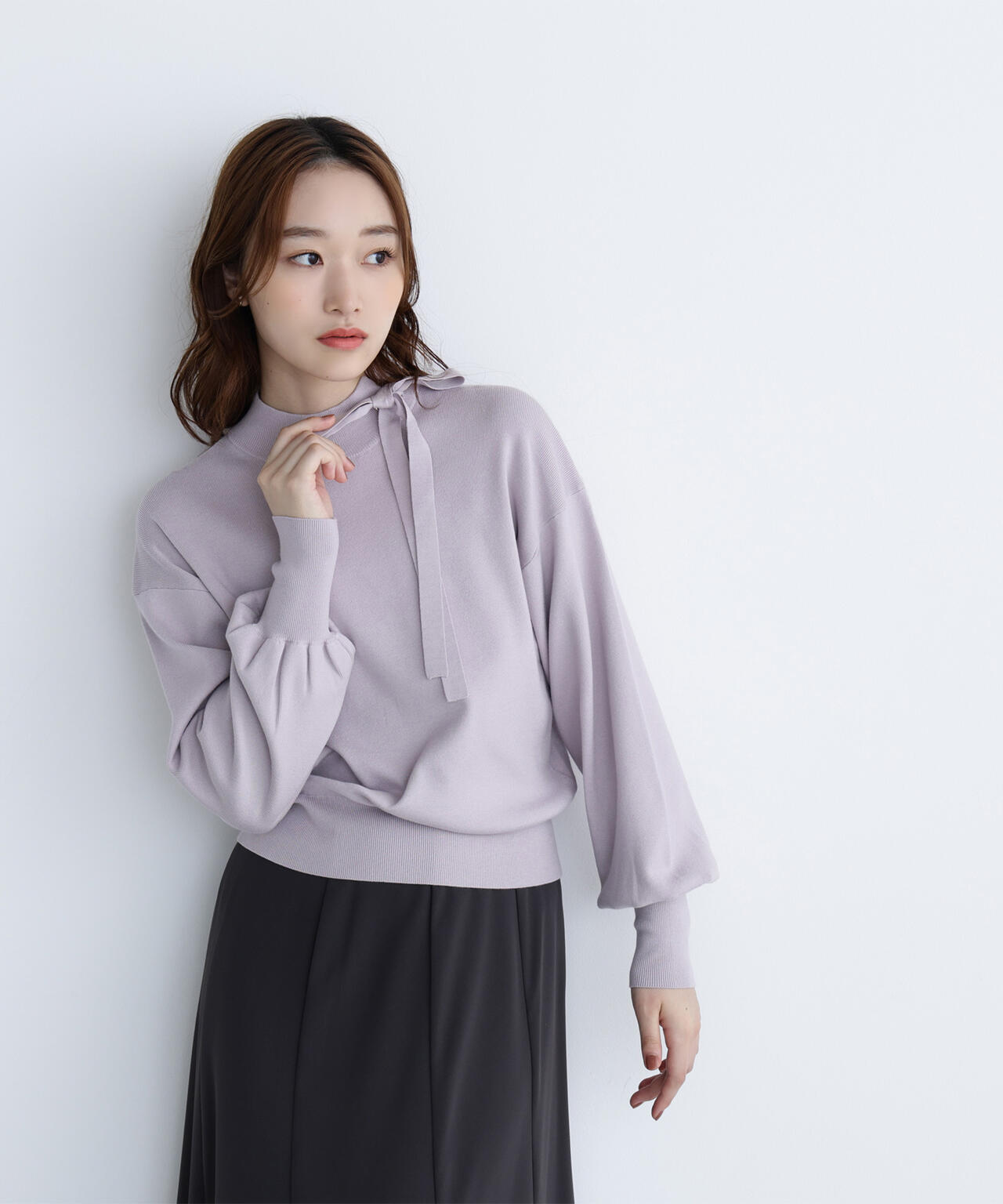 サイドナローリボンニット | NATURAL BEAUTY BASIC（ナチュラル