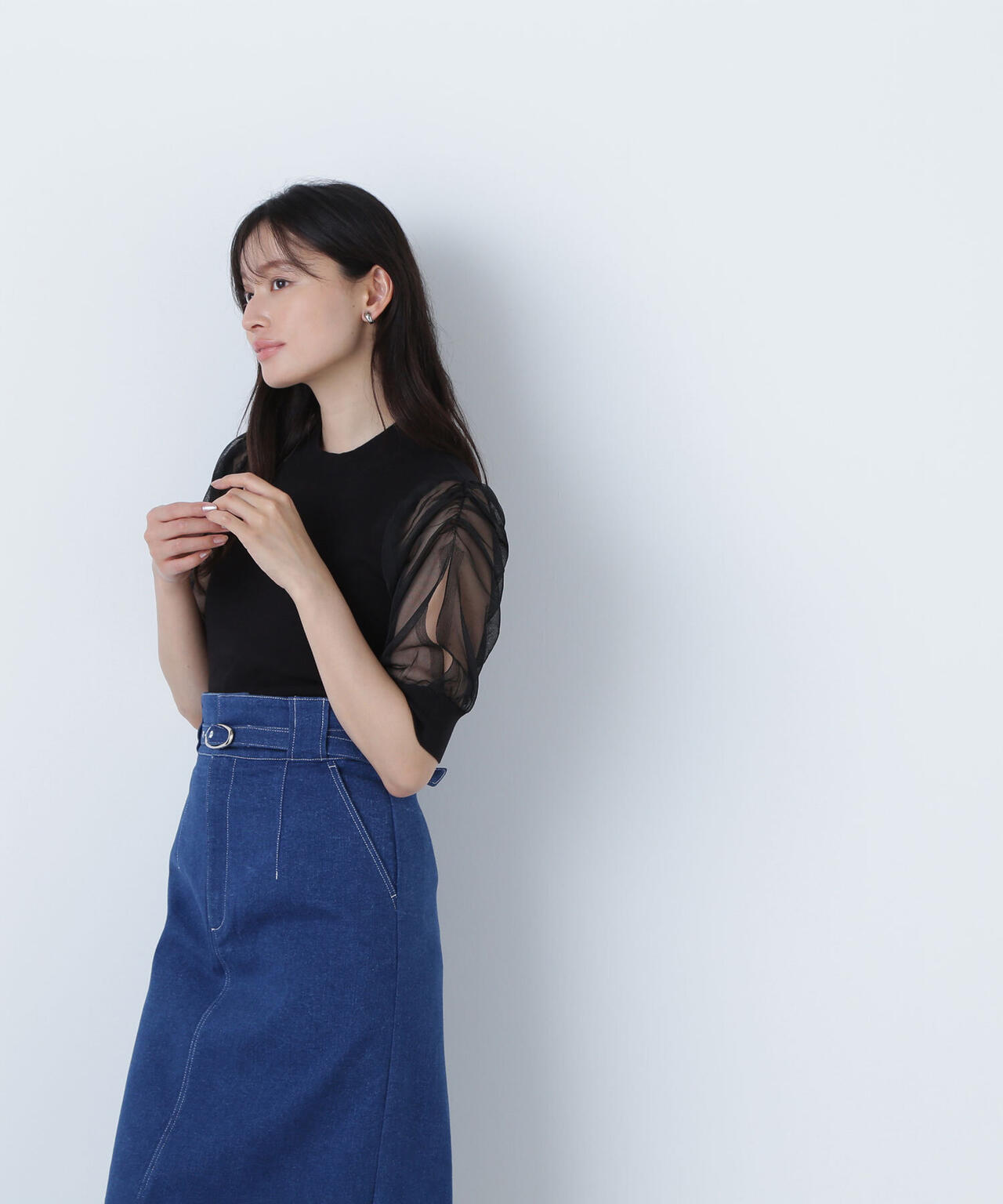 【新品未使用】シアースリーブニットプルオーバー♡サイズ36 SNIDEL（スナイデル）の「Sustainableシアースリーブニットカラープル