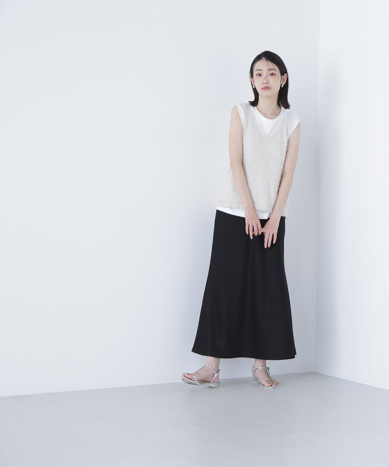 フリンジニットベストセット