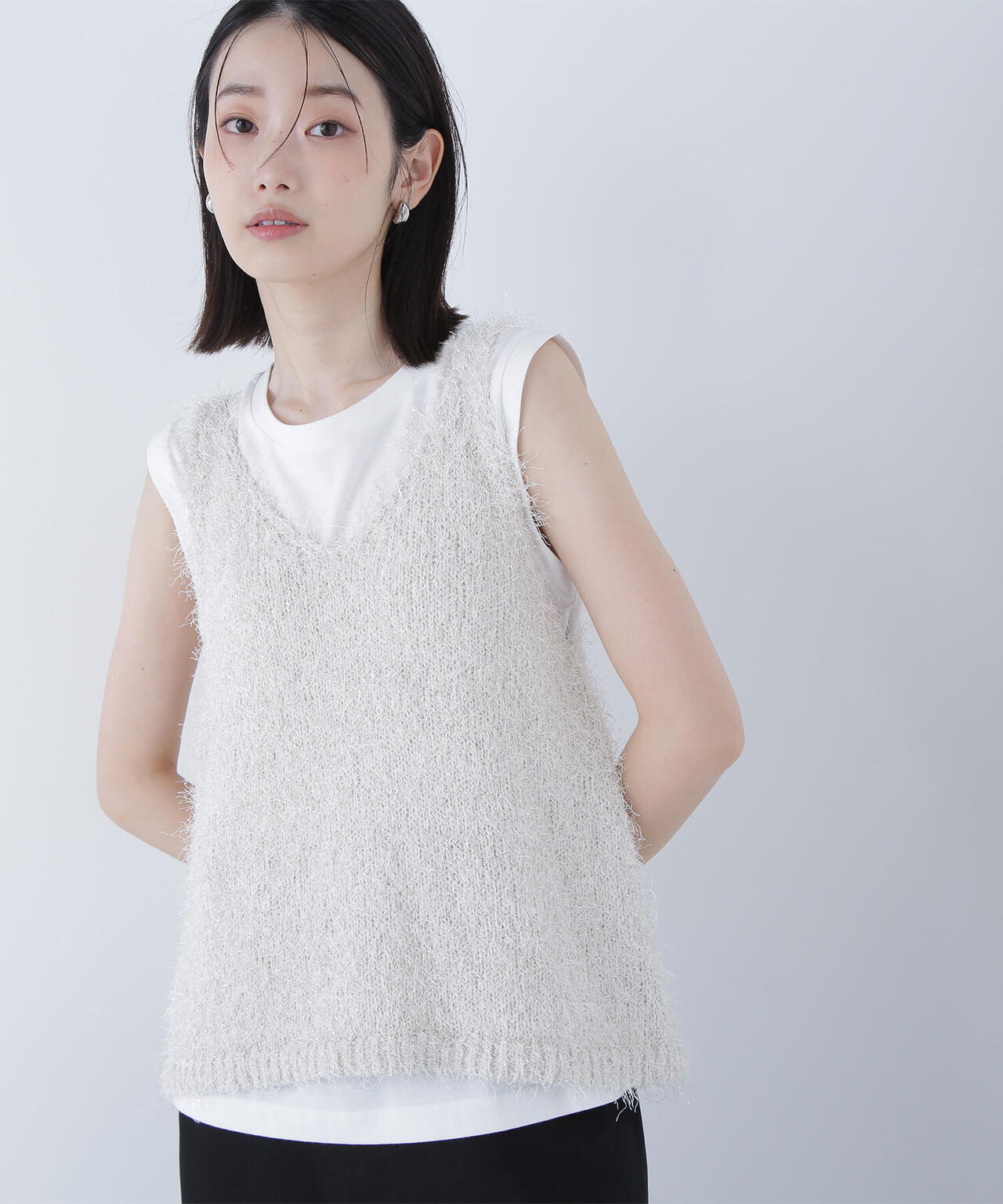 フリンジニットベストセット