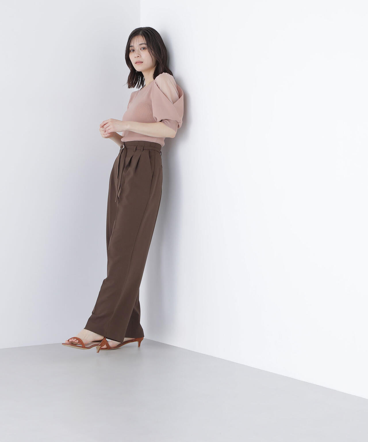 シアーレイヤースリーブニット