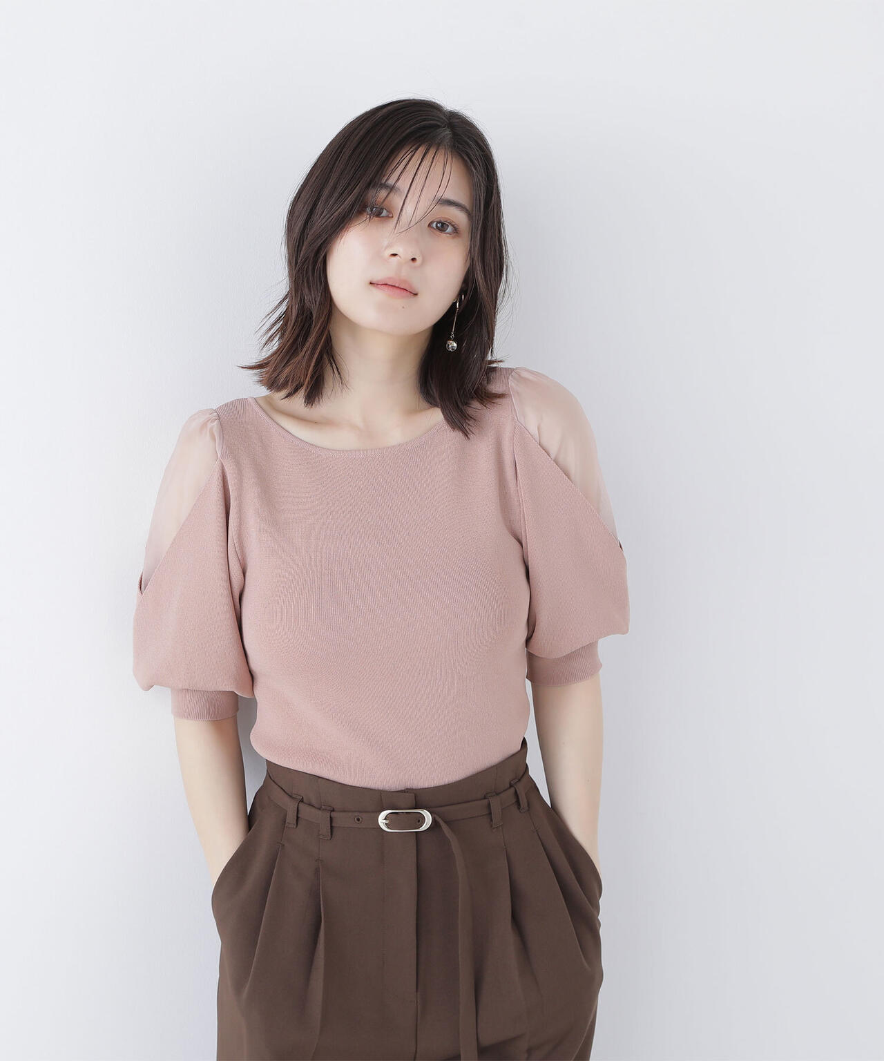 シアーレイヤースリーブニット