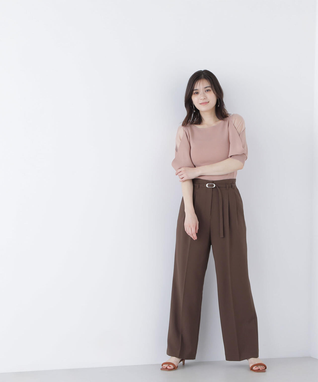 シアーレイヤースリーブニット