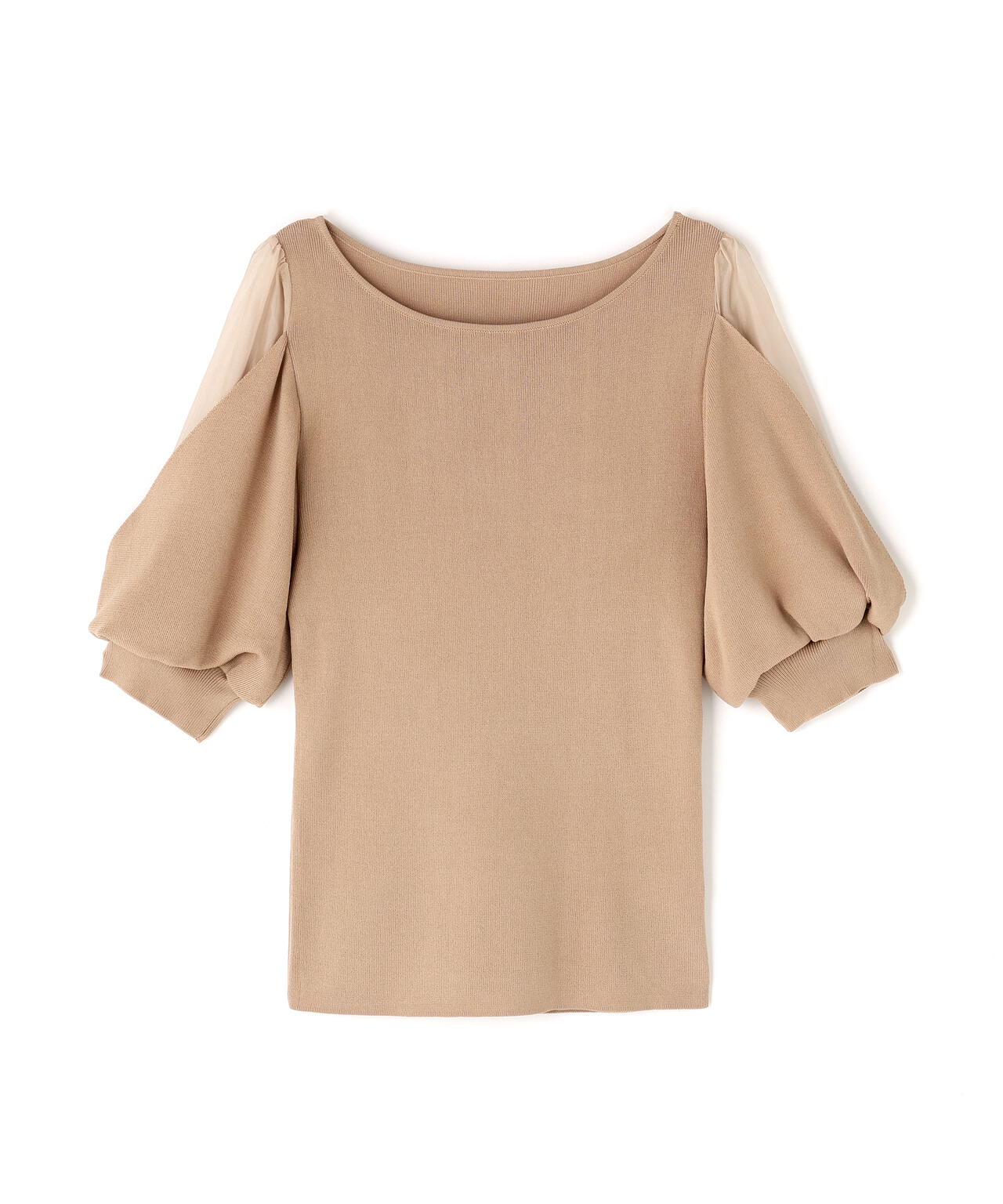 シアーレイヤースリーブニット