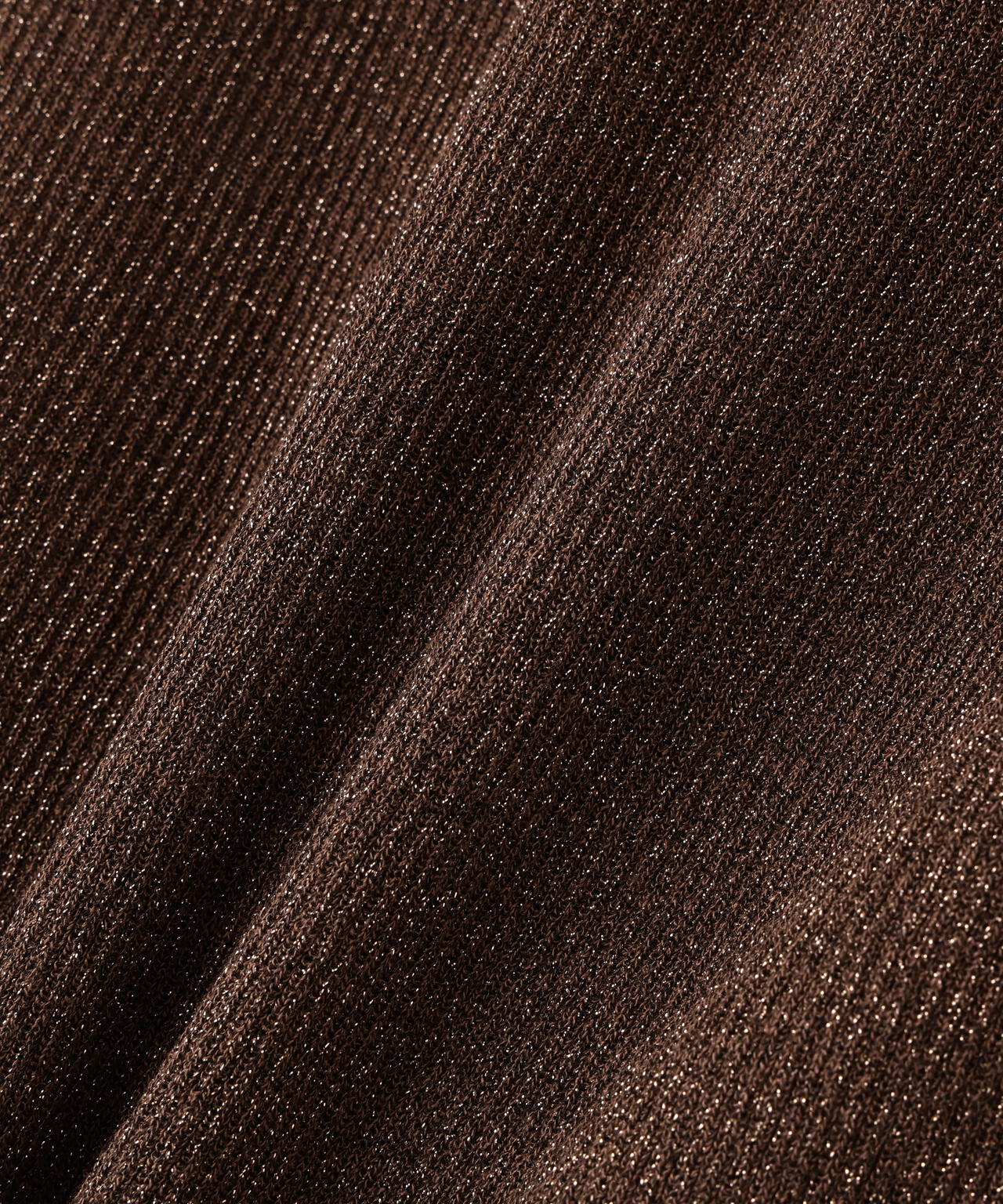 ラメリブボートネックニット