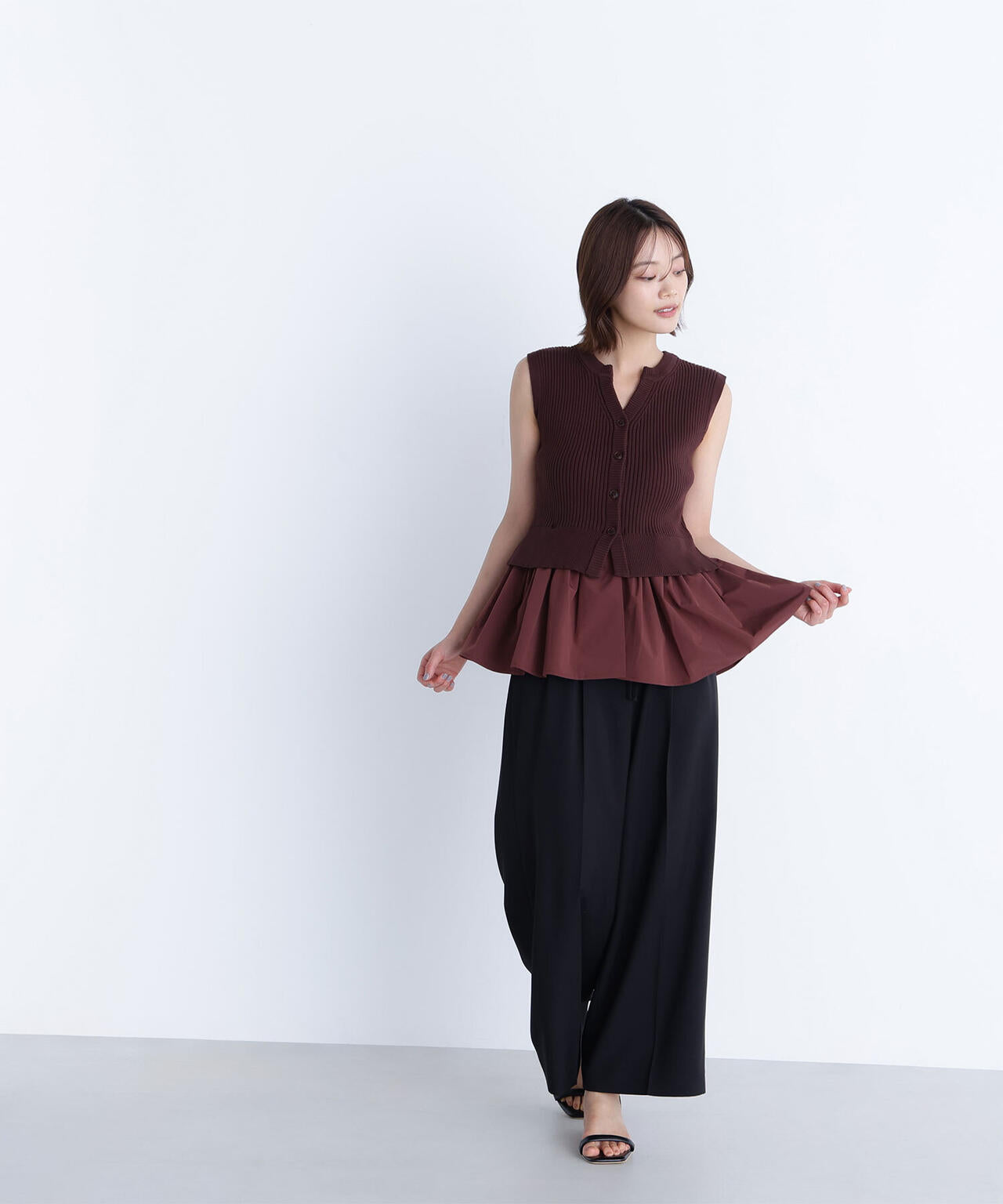 2wayドッキングペプラムベスト | NATURAL BEAUTY BASIC（ナチュラル