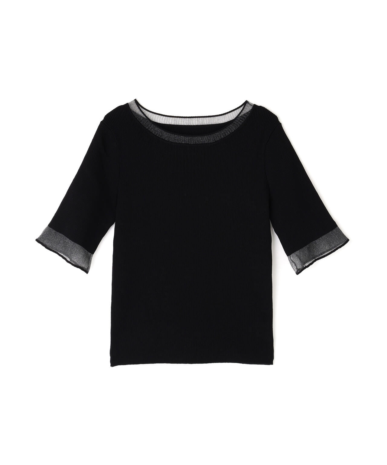 【6/16 ～6/18 2buy10%OFF 対象商品】シアー切替リブニット