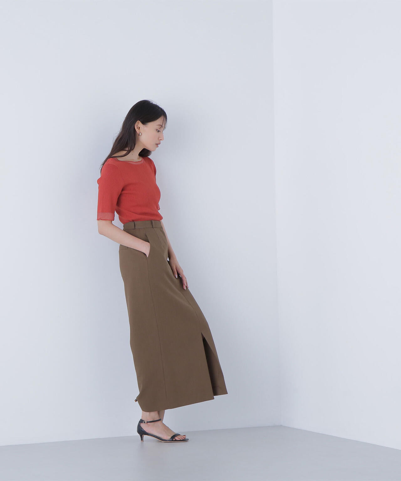 【6/16 ～6/18 2buy10%OFF 対象商品】シアー切替リブニット