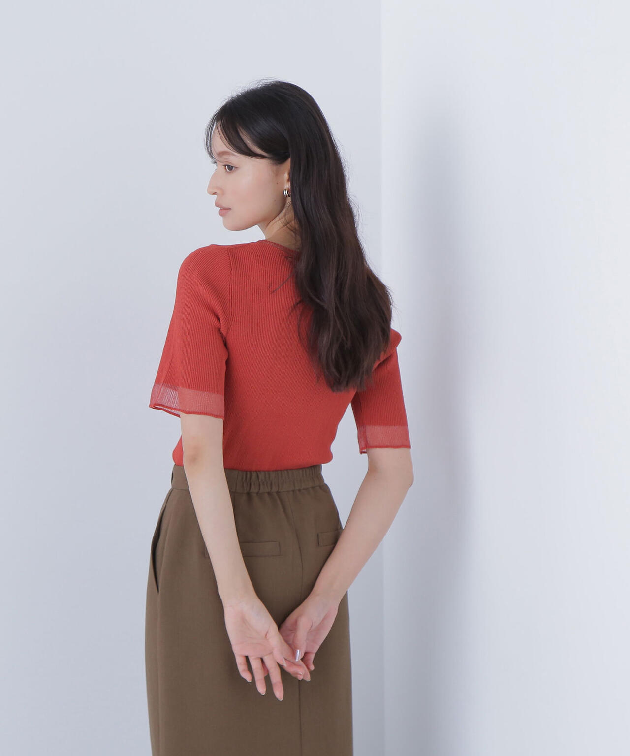 シアー切替リブニット | NATURAL BEAUTY BASIC（ナチュラル
