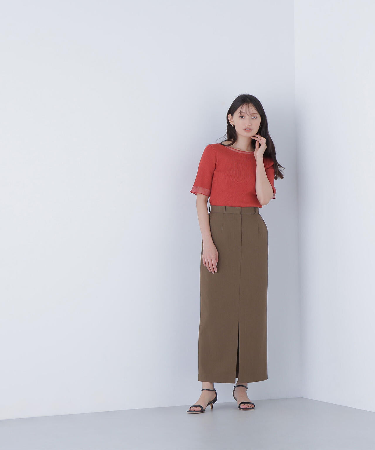 【6/16 ～6/18 2buy10%OFF 対象商品】シアー切替リブニット