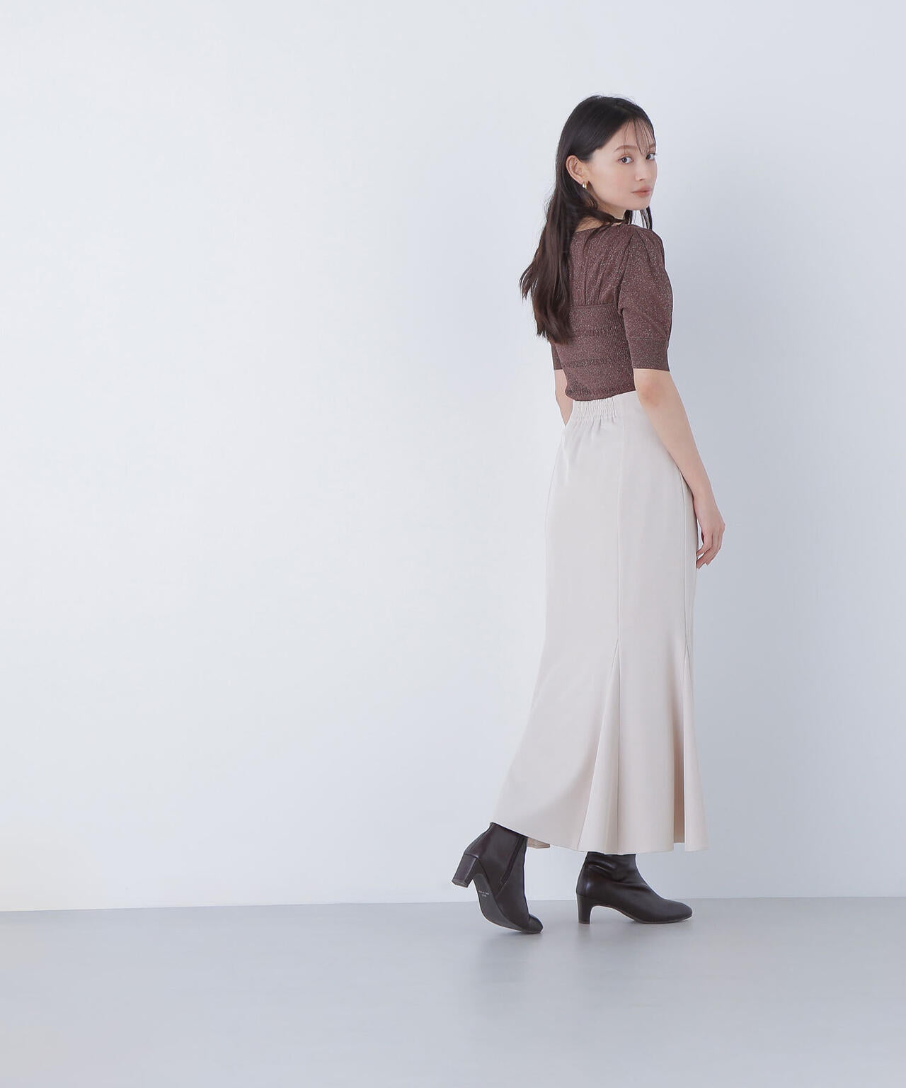 切替ラメリブニット