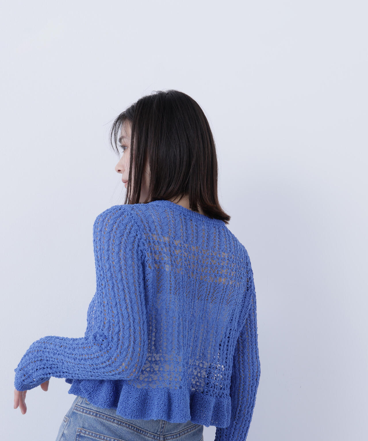 クロップドレースメッシュニット | NATURAL BEAUTY BASIC（ナチュラル