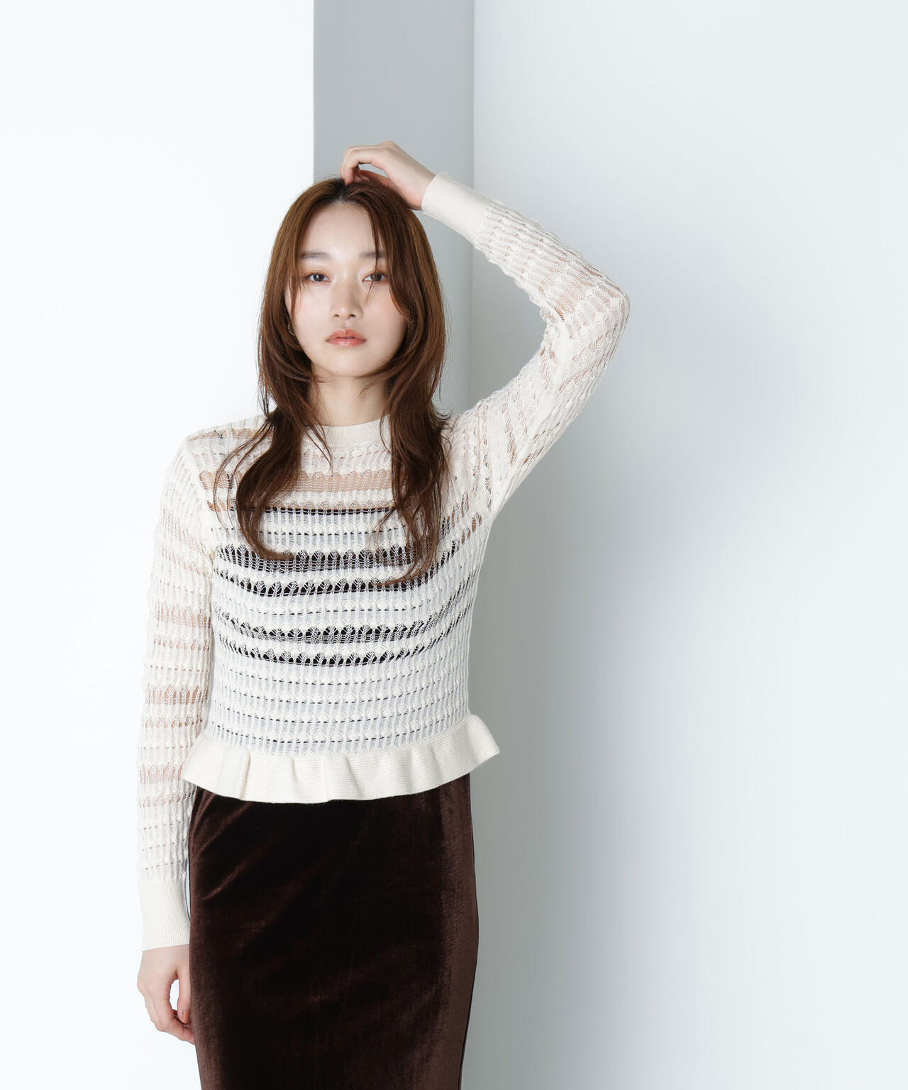 ま*る様 【Glossy/グロッシー】ラメニット/ バストカット/ ビジュー 11.30(日)0:00発売/ZOZO先行】シャギーカシュクールニット（ニット