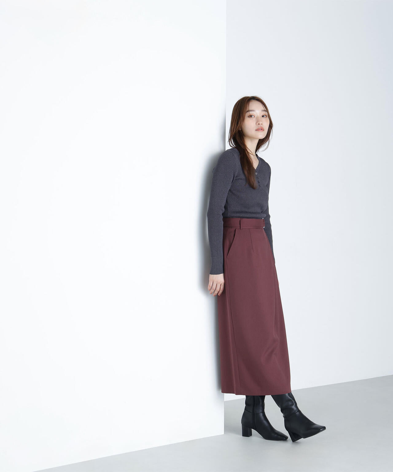 フロントボタンラメリブニット