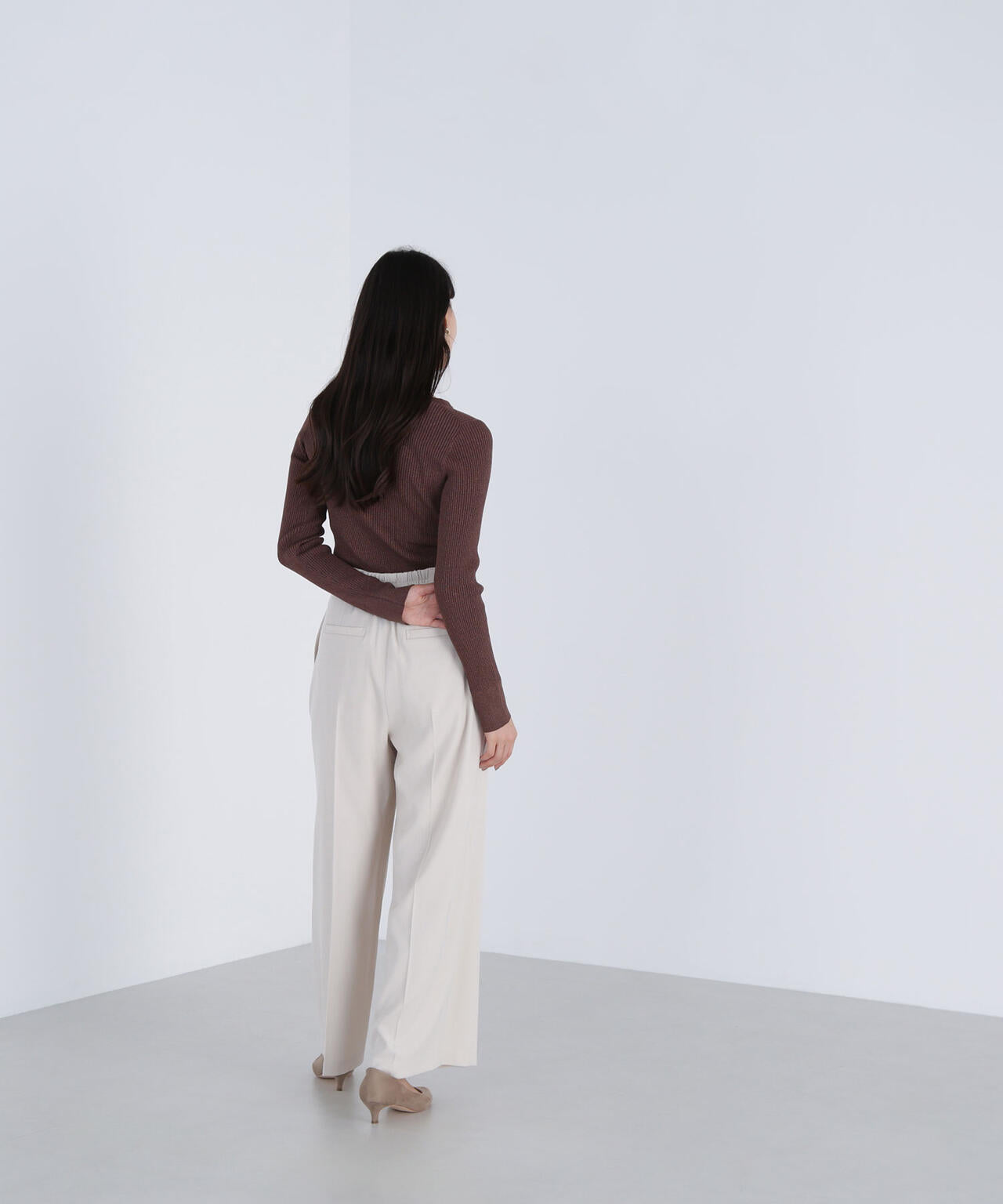 フロントボタンラメリブニット