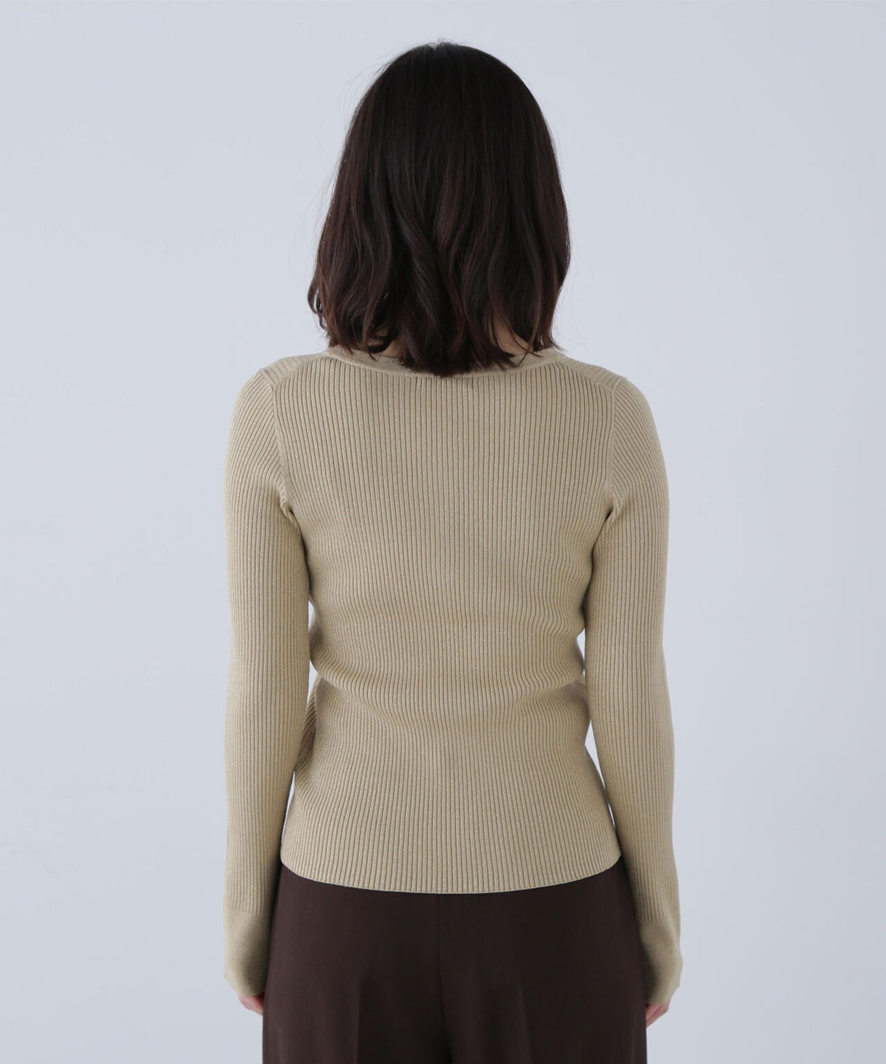 フロントボタンラメリブニット | NATURAL BEAUTY BASIC