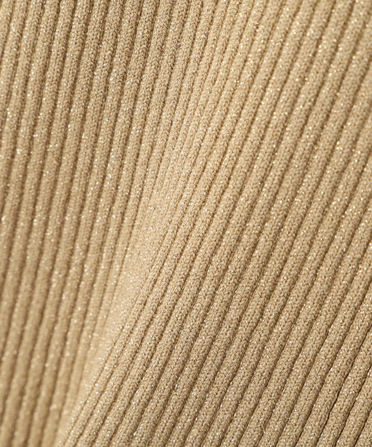 フロントボタンラメリブニット