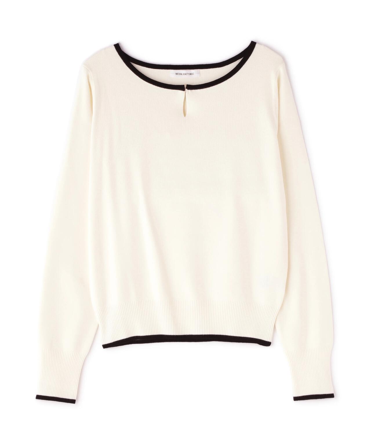 メタルポイントバイカラーニット