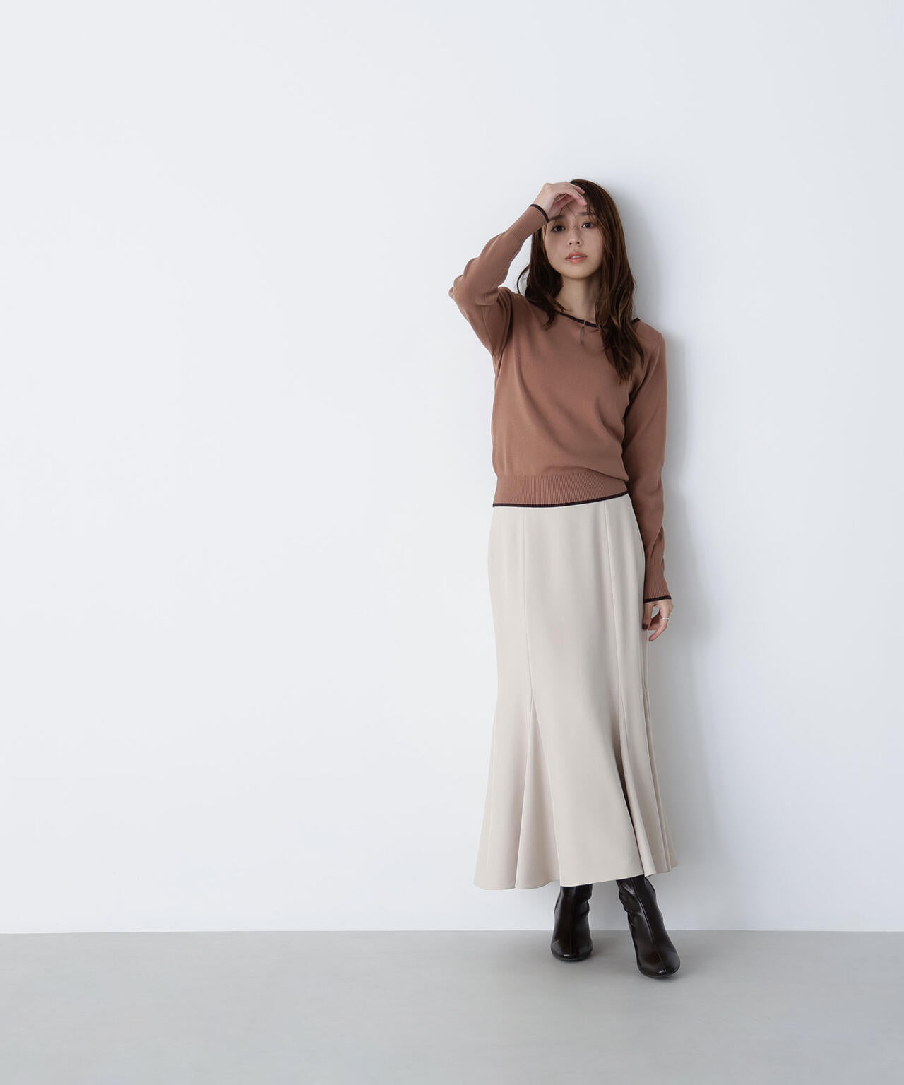 メタルポイントバイカラーニット