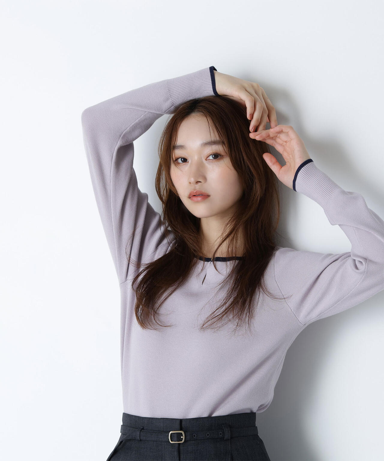 メタルポイントバイカラーニット