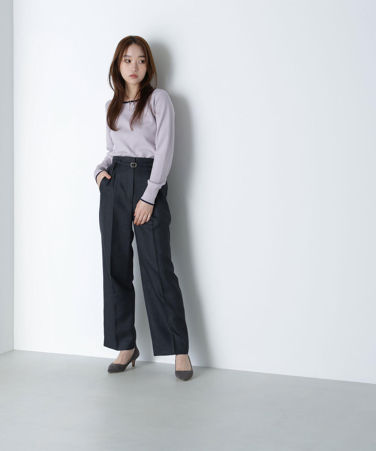 メタルポイントバイカラーニット