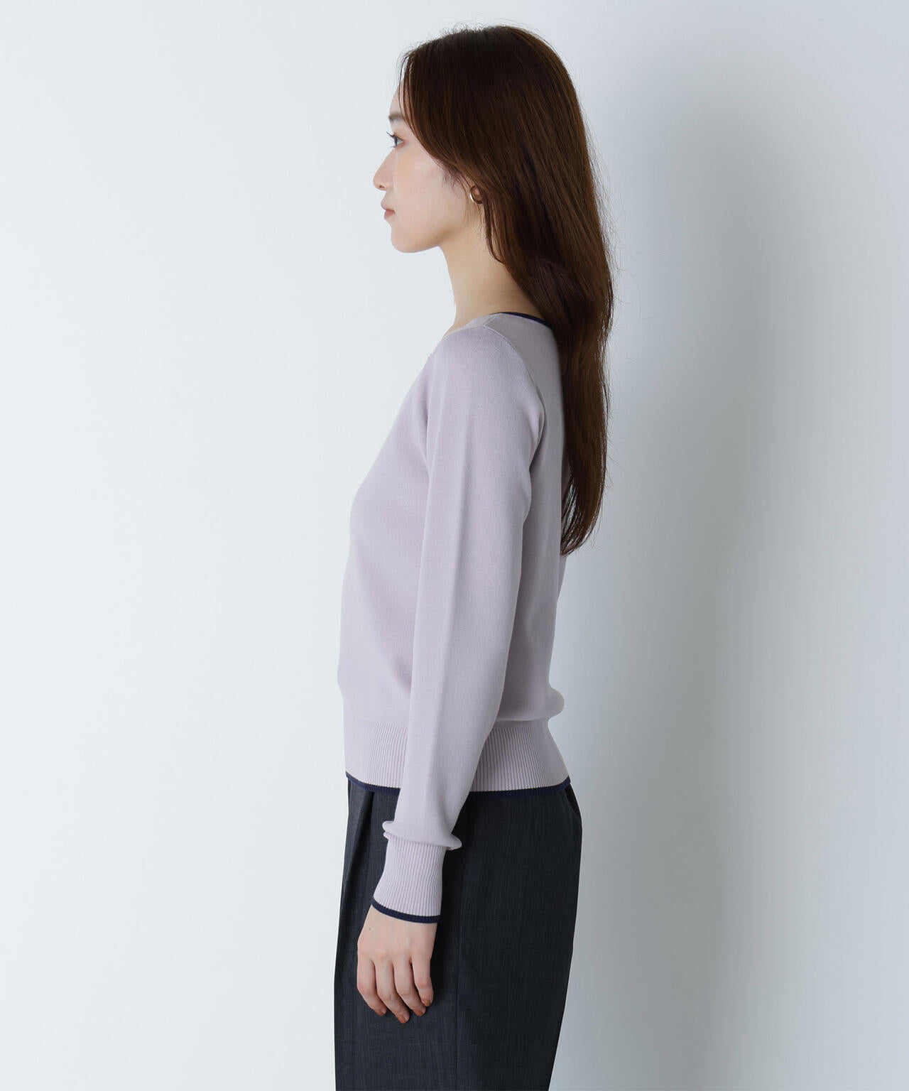 メタルポイントバイカラーニット