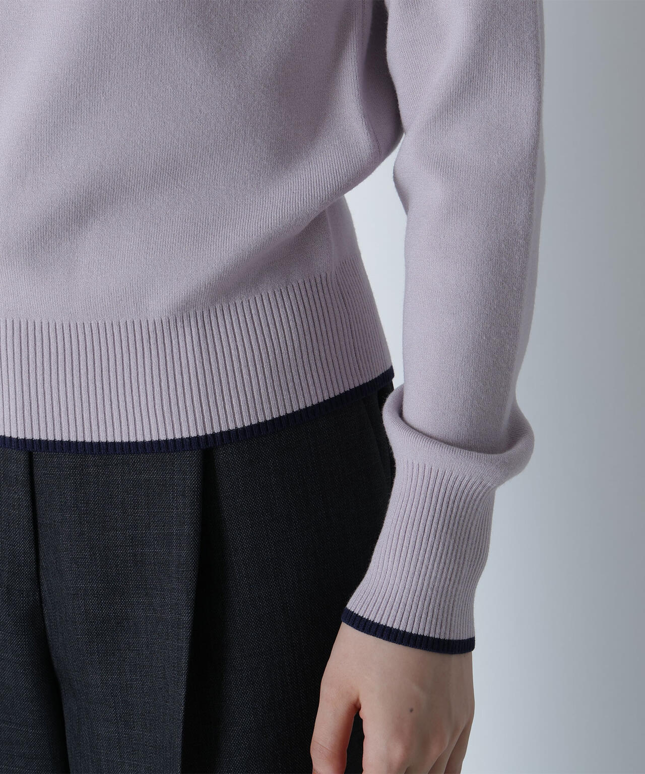 メタルポイントバイカラーニット