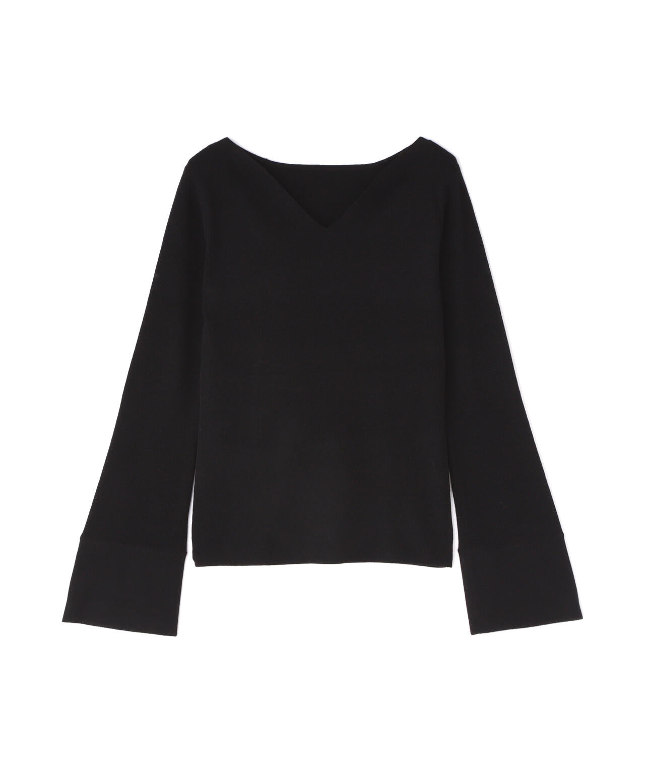 ニュアンスネックフレアスリーブニット