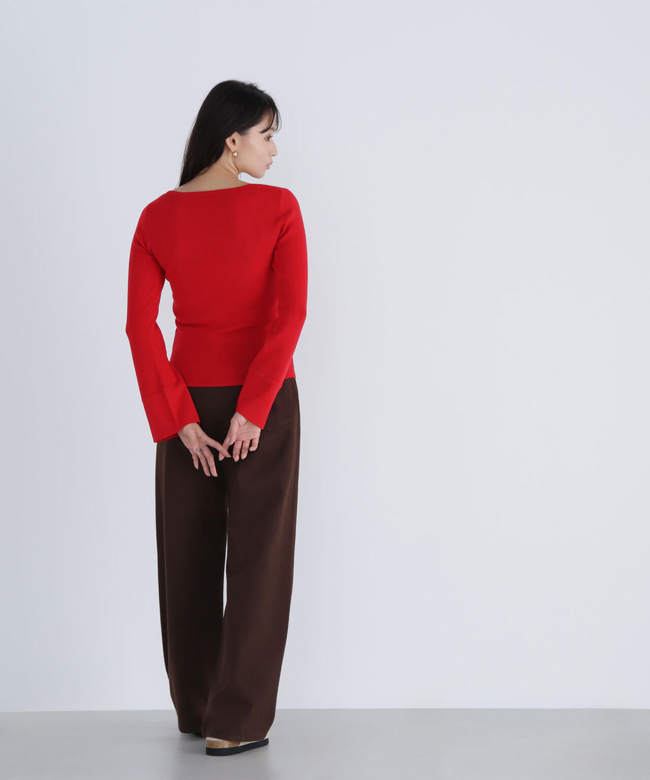 ニュアンスネックフレアスリーブニット | NATURAL BEAUTY BASIC