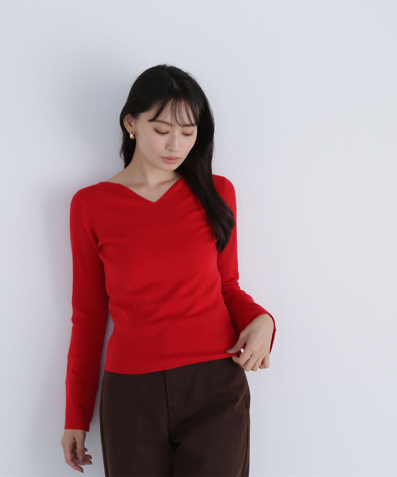 ニュアンスネックフレアスリーブニット | NATURAL BEAUTY BASIC