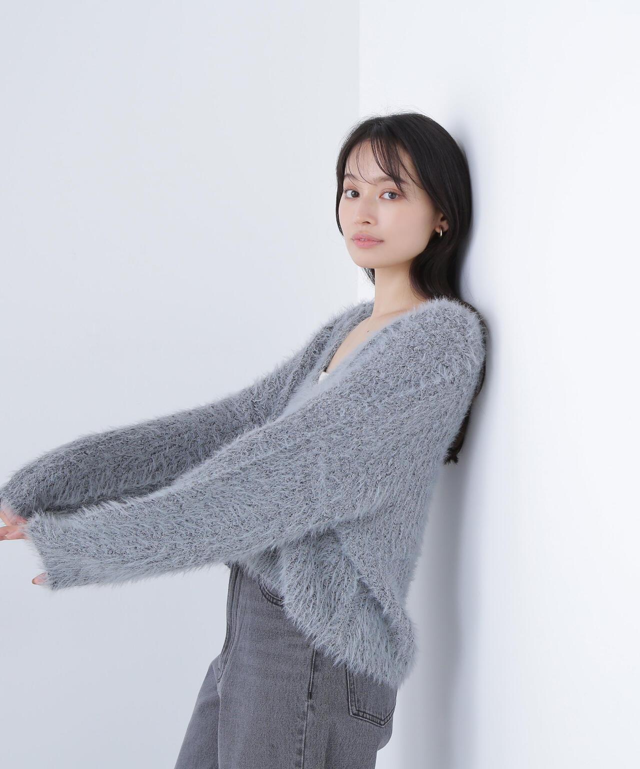 【Oggi掲載】キーネックシャギーラメニット